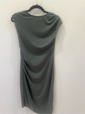 Topshop One-Shoulder Draped Grey Dress